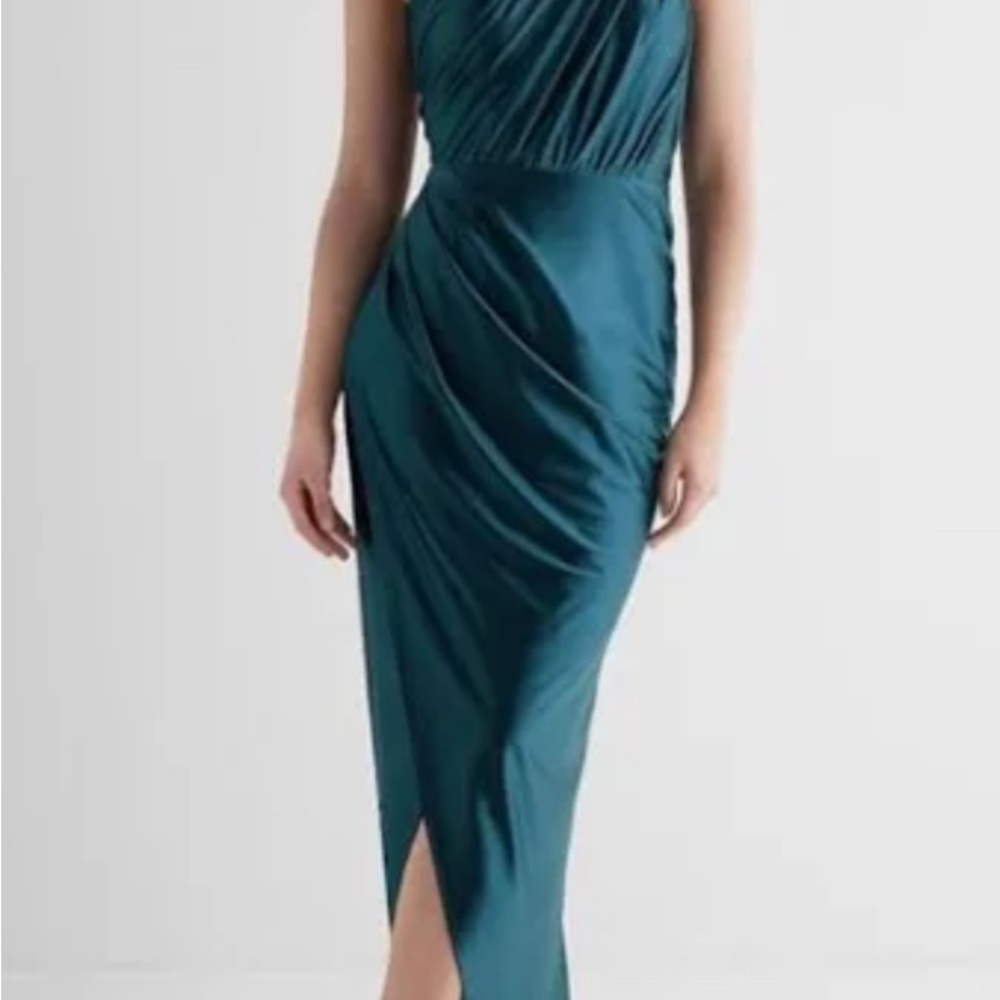 Express Teal One Shoulder Dress